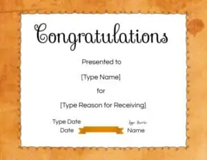 Congratulations Winner Certificate Template
