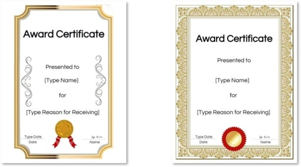printable certificate