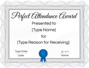 attendance certificate