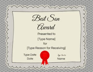 Best son certificate