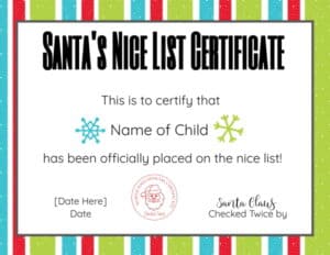 Santa Certificate