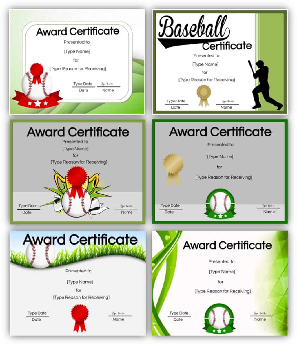 FREE Printable and Editable Baseball Awards with Certificate Templates