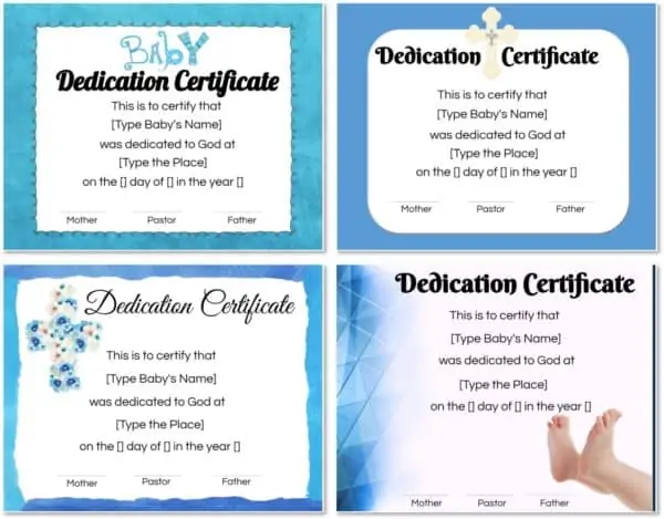 Free Baby Dedication Certificate Editable And Printable