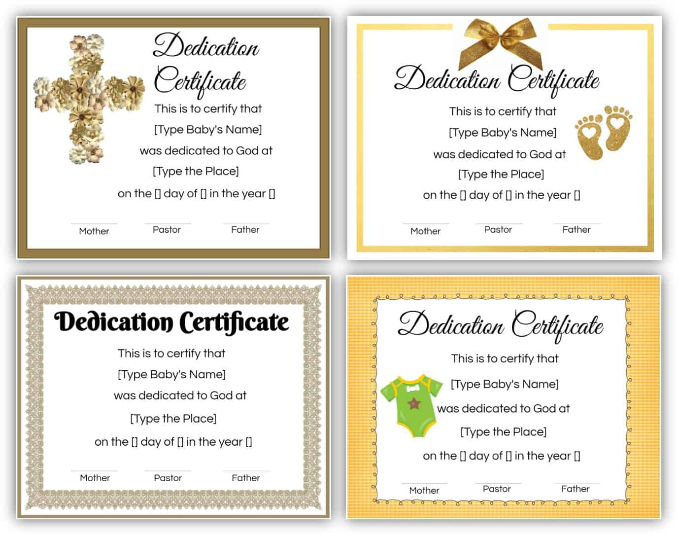 Child Dedication Certificate Template Free