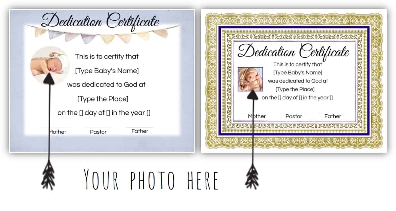 FREE Baby Dedication Certificate  Editable and Printable Regarding Baby Dedication Certificate Template