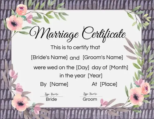 fake marriage certificate online