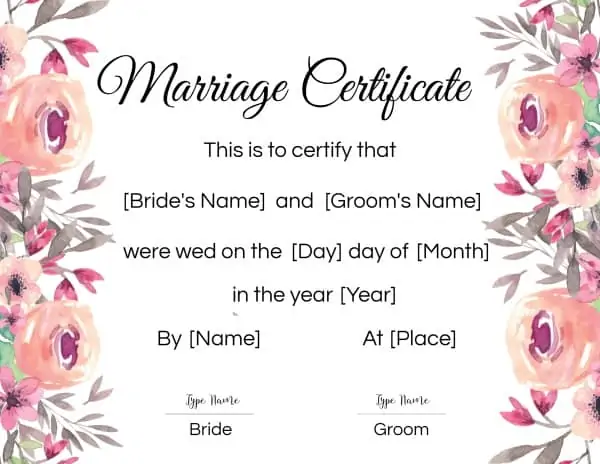 online fake marriage certificate