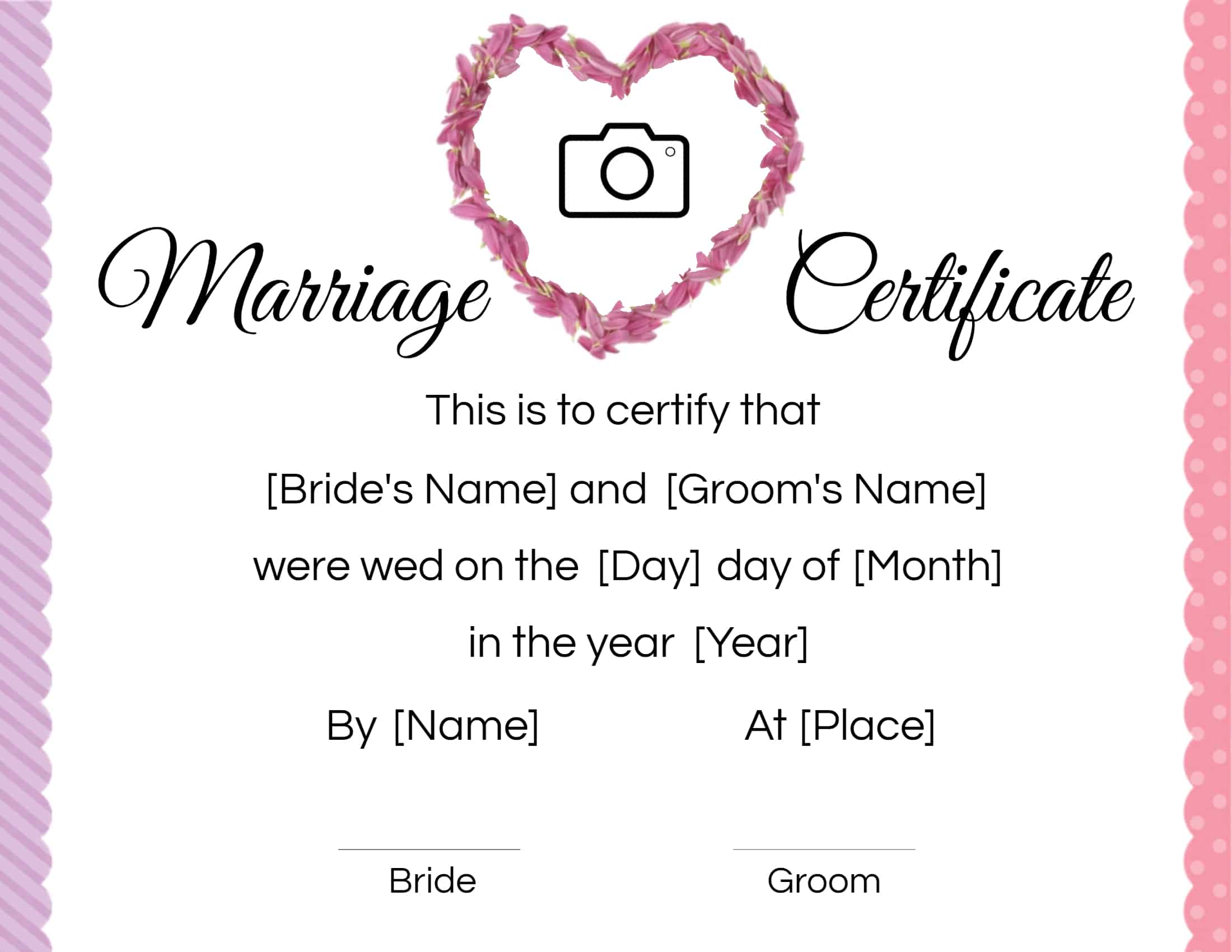 FREE Printable and Editable Fake Marriage Certificate