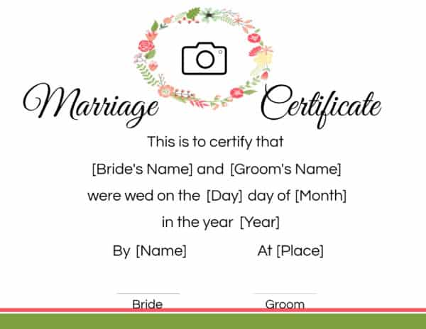 wedding certificate