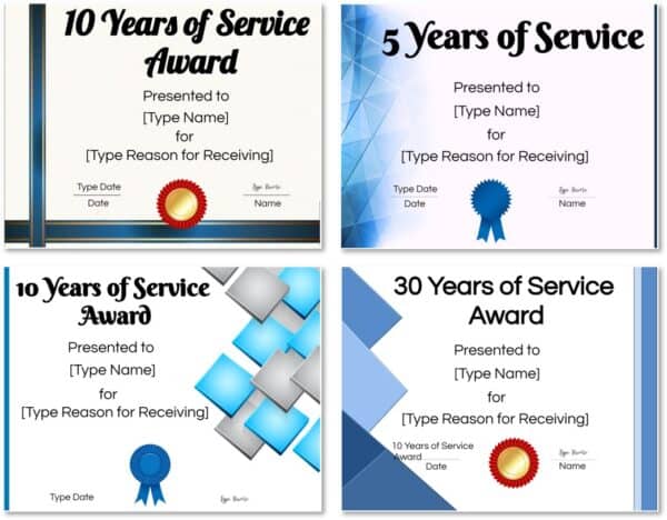 years of service award