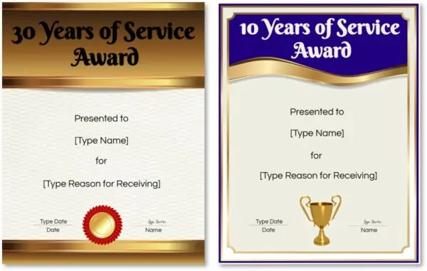 certificate of service template