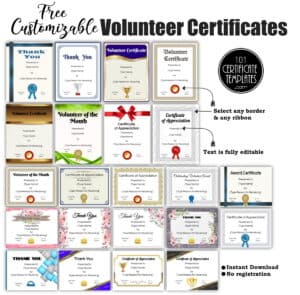 FREE Volunteer Certificate Template | Many Designs are Available
